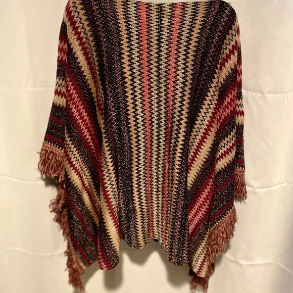 Womens Boho Poncho Knit Fringe Rhuana XXS/XS - Picture 2 of 6